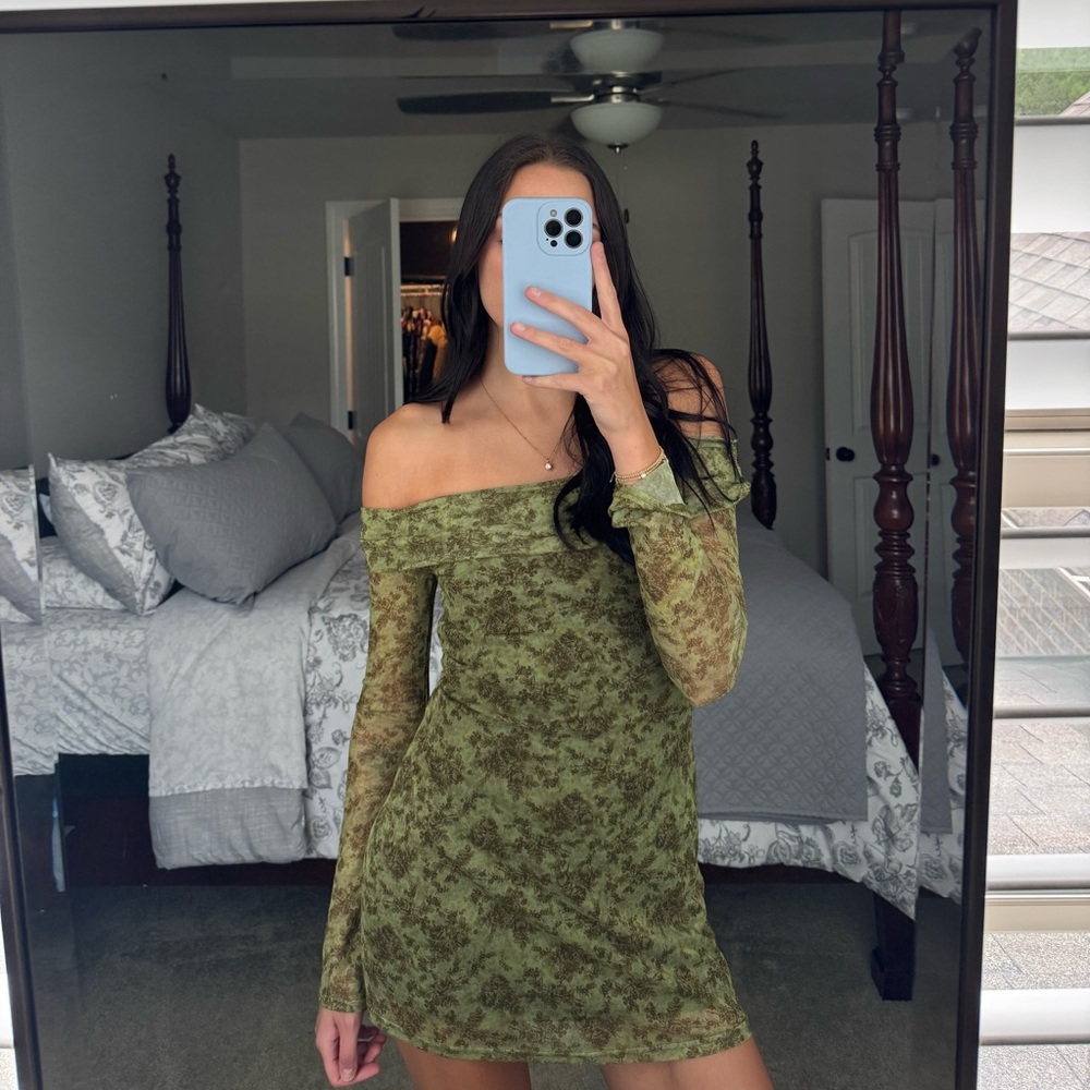 Green mini dress